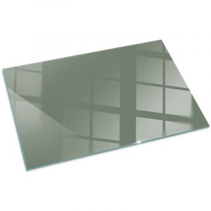 Plaque Rectangulaire de protection de sol en verre tremp&eacute; pour chemin&eacute;e ou po&ecirc;le &agrave; bois pare-feu contre les &eacute;tincelles Couleur Olive 100x70 cm