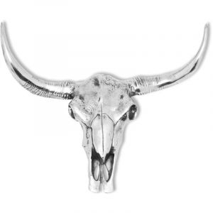 Torana - Décoration murale en forme de crâne de taureau Aluminium Argenté