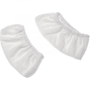 Vhbw - 2x Housses de rechange compatible avec Kärcher sc 4 EasyFix Premium Iron, sc 4 Iron Kit nettoyeur à vapeur - microfibre, blanc, rectangulaire