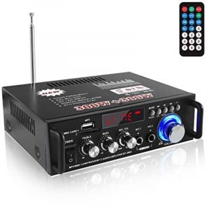 Applicable Amplificateur Audio, Amplificateur HiFi, Amplificateur St&eacute;r&eacute;o Bluetooth 5.0, 12V 220V 600W 2 Canaux,Haute Fid&eacute;lit&eacute;, Radio FM Portable,