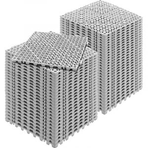 Vevor - Lot de 55 Dalles de Jardin Piscine 30x30x1,5 cm Gris Dalle Clipsable Ajouree Antiderapante en pvc Drainage Rapide Revetements de Sol
