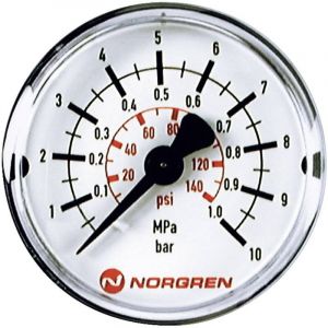 Manom&egrave;tre imi Norgren 18-013-888 Raccordement (manom&egrave;tre) &agrave; l'arri&egrave;re 0 &agrave; 25 bar Filetage ext&eacute;rieur R1/8 1 pc(s) S69057