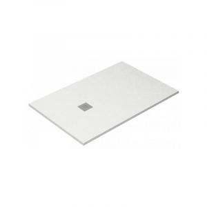 Tegler - Receveur de douche Ardesia extra-plat et gel coat antid&eacute;rapant blanc Siphon en cadeau 90X110 Ral 9003