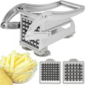 Coupe-Frites, Coupe Frites Manuel, Coupe Frite Professionnel avec 2 Lames de Rechange en Acier Inoxydable et Base D'aspiration Sécurisée pour Pommes