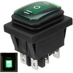 Interrupteur &Agrave; Bascule 16A 250V 3 Positions 6 Broches Interrupteur &Agrave; Bascule rapproch&eacute; avec Lampe - Vert