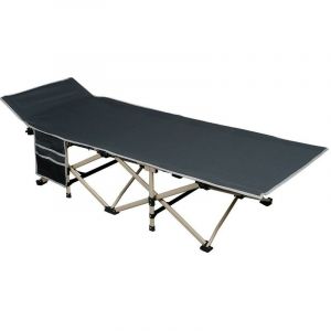 Yaheetech - Lit de Camping Pliant avec Sac de Transport 186×66×52 cm 150 kg Lit de Camp Extérieur Portable pour Voyage/Randonnée Gris