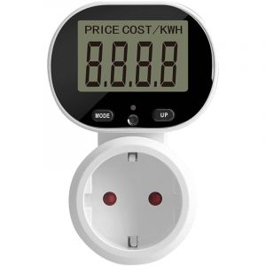 Compteur &eacute;lectrique pour prise de courant avec mode double tarif 230 V 50 Hz