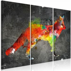 Tableau toile de décoration murale impression premium en 3 parties sur châssis en bois motif Chasseur forestier 60x40 cm 110014742