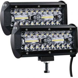 Phare de Travail LED 12V 400W 7'' Projecteur LED Voiture 12v Etanche IP67 Spot Flood Feux Antibrouillard LED 27,000lm Feux de Travail pour Voiture