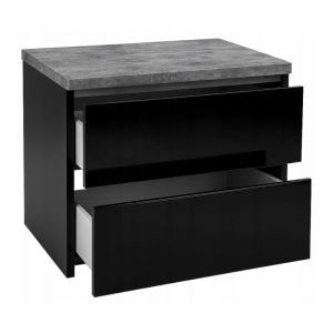 Meuble de salle de bain suspendu noir 80x50cm avec plan vasque Modus