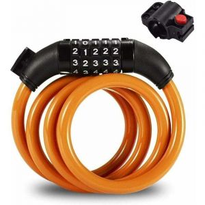 Antivol &agrave; Combinaison pour V&eacute;lo C&acirc;ble de S&eacute;curit&eacute; Spiral&eacute; Antivol C&acirc;ble Spiral C&acirc;ble Antivol Scooter Cable Antivol V&eacute;lo 5 Chiffres,1.2M, pour V&eacute;lo