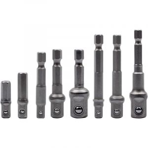 Lot de 8 adaptateurs de douille, adaptateur hexagonal 1/4" vers douille 1/4", 3/8", 1/2", pour perceuse et visseuse sans fil, douilles et
