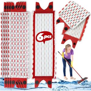 6 Pi&egrave;ces Serpillere Recharge pour Balai Microfibre Kit Compatible avec Vileda Ultramax/UltraMax Plus/Easy Wring UltraMax, Balai Serpill&egrave;re Vileda