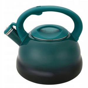 Bouilloire émaillée rétro MASTERPAN 2,2 L verte avec sifflement induction et gaz