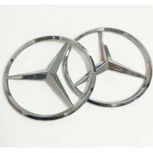 Logo arri&egrave;re Mercedes-Benz coffre arri&egrave;re logo de voiture 9cm logo de voiture arri&egrave;re logo &agrave; trois volets 90mm (argent)