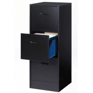 Classeur 3 Tiroirs Pour 75 Dossiers Suspendus 41,4 x 108,4 x 44 cm - Coloris: Noir