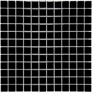 Mosa&iuml;que de gr&egrave;s c&eacute;rame BARCELONA Carr&eacute; 2,3x2,3cm - Noir - bo&icirc;te de 0.90 m2