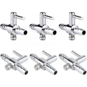 6 PCS 1-Voie Contr&ocirc;le de d&eacute;bit d'air pour Aquarium Valve Droite &agrave; Levier Distributeur S&eacute;parateur pour Aquarium