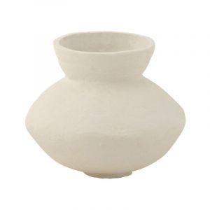 Pot &Eacute;vas&eacute; en Papier Mach&eacute; 'Archaique' 45cm Blanc