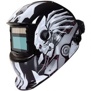 Casque de soudure automatique casque de soudure avec 2 lentilles et 2 capteurs de filtre r&eacute;glables din9 13 pour soudure &agrave; arc MIG TIG MAG