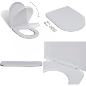 Vidaxl - Abattant wc à fermeture en douceur Blanc Carré - siège de toilette - sièges de toilette - Home & Living - Blanc