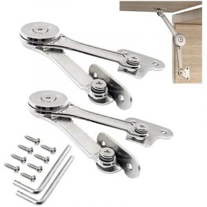 2 Pices Ascenseur rglable d'alliage de Zinc, charnire de support, pour porte de placard, botes de rangement en bois, cuisine, meuble, porte