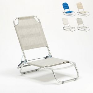 Chaise de plage pliante transat de piscine en aluminium Tropical - Gris
