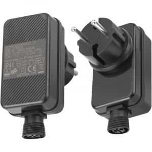 Lot de 2 adaptateurs d'alimentation LED 12 V 2 A 24 W : étanche IP44 adaptateur CA pour éclairage, adaptateur secteur, adaptateur de prise UE