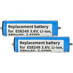 Vhbw - 2x Batterie compatible avec Panasonic ES-EL9, ES-EL9A, ES-EL8, ES-EL3A, ES-EL7, ES-EL3 rasoir tondeuse &eacute;lectrique (680mAh, 3,6V, Li-ion)