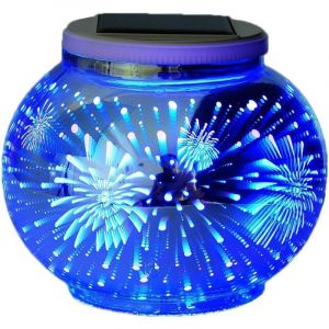 Lampe Solaire 3D Veilleuse,Verre Boule Lampe RGB Solaire Lanterne Lampe de Table Jardin D&eacute;co Atmosph&egrave;re &Eacute;clairage Chambre B&eacute;b&eacute; Enfant Salon Chevet