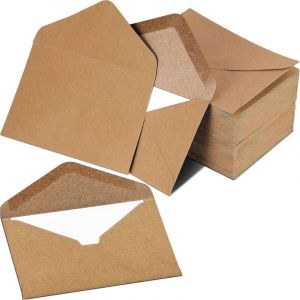 Enveloppes En Papier Kraft,(162 x 114 mm),pour lettres, carte de v&oelig;ux, carton d&rsquo;invitation, carte d&rsquo;anniversaire-Burn,50 pi&egrave;ces