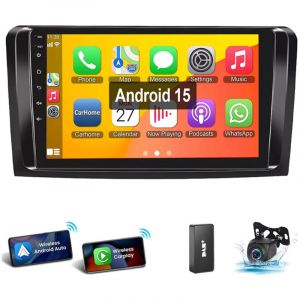 Autoradio Android 15 GPS WIFI pour Mercedes Benz Classe ML/GL W164 X164 2005-2011 4+64G DAB CAM
