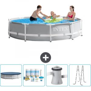 Intex - Piscine ronde à cadre prisme 305 x 76 cm - Grise - Incluse Accessoire CB6