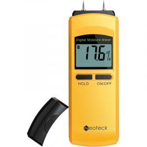 Humidit&eacute; Compteur Humidim&egrave;tre Num&eacute;rique 4 Broches Testeur d'Humidit&eacute; D&eacute;tecteur d'Humidit&eacute; Mesure de l'Humidit&eacute; pour Mur en Bois B&eacute;ton Pl&acirc;tre Brique