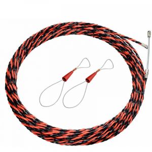 Aiguille Electricien 50M Tire Fil Electrique 5mm Diam&egrave;tre Aiguille Tire Fil, r&eacute;tractable d'installation pour tire Cable et rallonge en acier spiral&eacute;