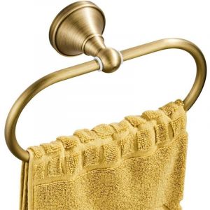 Anneau-Torchon Porte-Serviette Ovale en Laiton Antique Support-Serviette pour Accessoires de Cuisine Salle de Bain fix&eacute; au Mur, Bronze bross&eacute;