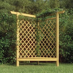 Tonnelle de jardin Tonnelle Barnum Pergola d'angle avec banc 166x81x174 cm Bois de pin impr&eacute;gn&eacute; 63484