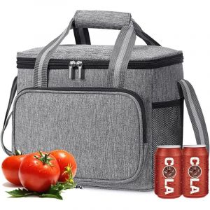 Sac Isotherme Repas 15L Pliable pour Homme Femme Enfant, Glaci&egrave;re Souple pour Pique-Nique, Courses, Lunch Bag, Camping, Travail, Bureau, &Eacute;cole