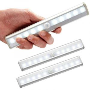 Alovez - Lot de 3 lampe led detecteur de mouvement interieur Lumière Armoire 10 LEDs spot sans Fil, Lampe de Placard led éclairage led à Piles avec