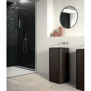 Carrelage d'intérieur effet béton - Faïence - Série SWING - Dimensions: 25 x 50 cm - NEGRO - Aspect lisse