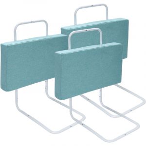 Barri&egrave;re de lit r&eacute;glable en hauteur 180 cm Anti-chute Tube en acier r&eacute;glable de 40 &agrave; 60 cm Pour lit d'enfant lit de parent Vert marin