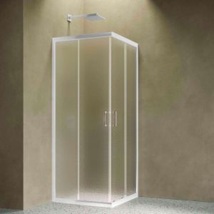 Siro - Cabine de douche d'angle 90x70 cm 2 portes coulissantes
