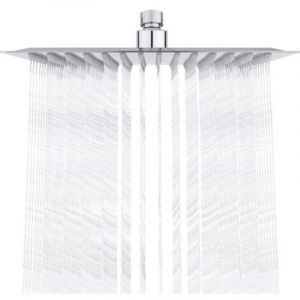 Tete de Douche Inox - Douche Economie d'Eau, Pommeau de Douche Carr&eacute; 25CM, Tete de Douche Pluie Universelle Filetage 1/2 Pouce, Rotatif 360&deg;,