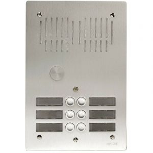 Platine de rue 6 boutons encastrée 2 rangées hauteur 270mm - PA6B - Aiphone