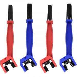4 Pi&egrave;ces Brosse Chaine Moto, Brosse Nettoyer Velo, V&eacute;lo de Montagne et Brosse de Nettoyage pour Cha&icirc;ne pour Scooter, V&eacute;lo, Graisse Chaine Moto(Rouge,