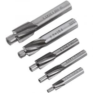Fraise &agrave; lamer, Fraise En Bout, 5pcs Fraises Etag&eacute;e HSS, Foret a Lamer Metal, M3-M8 Cutter Slot Forets Set, Coupe Foret De Forage &agrave; 4 Fl&ucirc;tes Pour Le