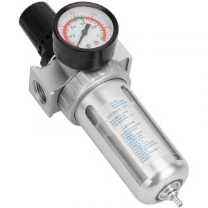 24x10x9cm,Regulateur de Pression d'air Filtre à air Compresseur avec manomètre,BSP 1/2' d'air Filtre de piège à eau Séparateur d'humidité Régulateur