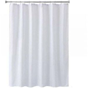 1PC 80X180CM，Blanc，Rideau de Douche Blanc imperm&eacute;able et Anti-moisissure Rideaux de Salle de Bain avec &oelig;illets et Crochets Anti-Rouille
