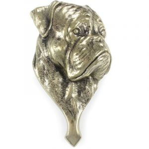 Boxer, Boxer I - un heurtoir de porte en forme de t&ecirc;te de chien, un heurtoir en laiton, une d&eacute;coration de porte r&eacute;tro par Art-Dog
