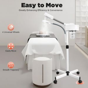 2 en 1 Vapozone Esthetique Professionnel, Appareil Vapeur pour Visage Sauna Facial Pour Studio de Beaut&eacute;,5X Lampe Loupe Esthetique